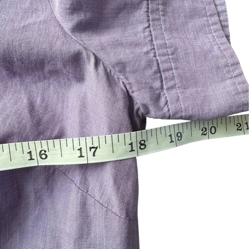 ๐ผ5 for 25๐ผ LOFT Purple Short Sleeve Button Down Shirt Size 8 - Picture 7 of 9